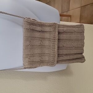 Carlo D' Santi Crossbody Knit Purse w/Coin Pouch attachment Beige NWOT